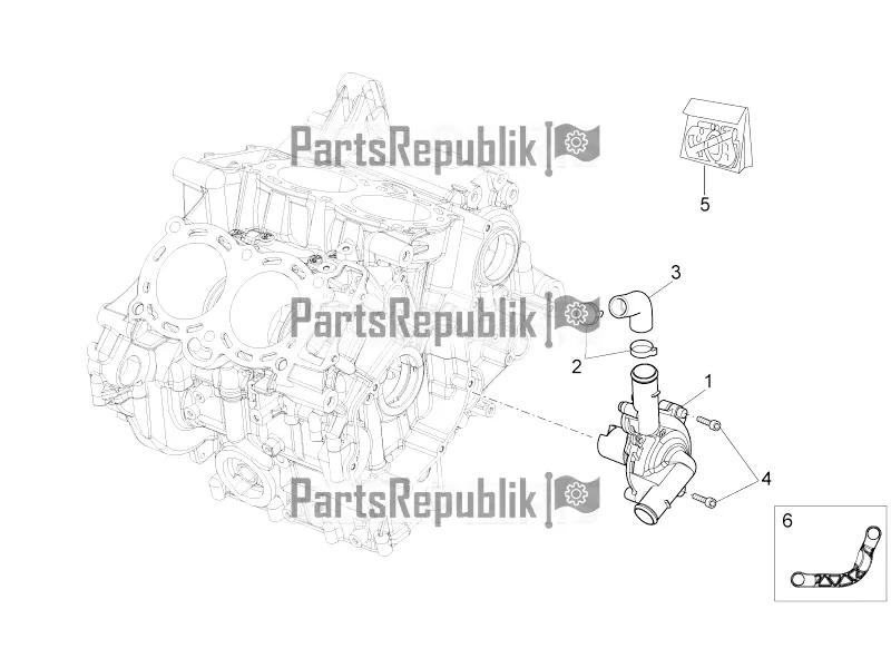 All parts for the Water Pump of the Aprilia Tuono V4 1100 RR ZD4 KG0 2019