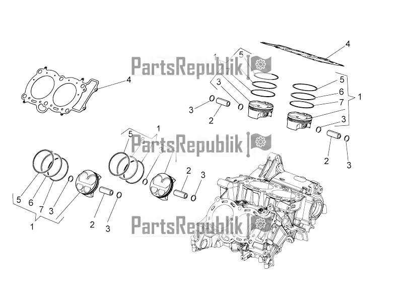 All parts for the Cylinder - Piston of the Aprilia Tuono V4 1100 RR ZD4 KGU 2018