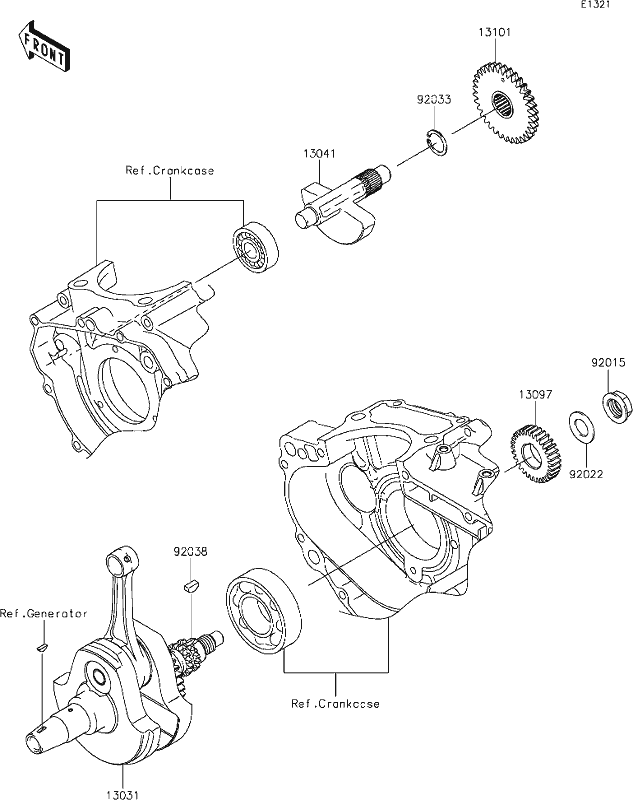 All parts for the 8 Crankshaft of the Kawasaki KLX 250S 2021