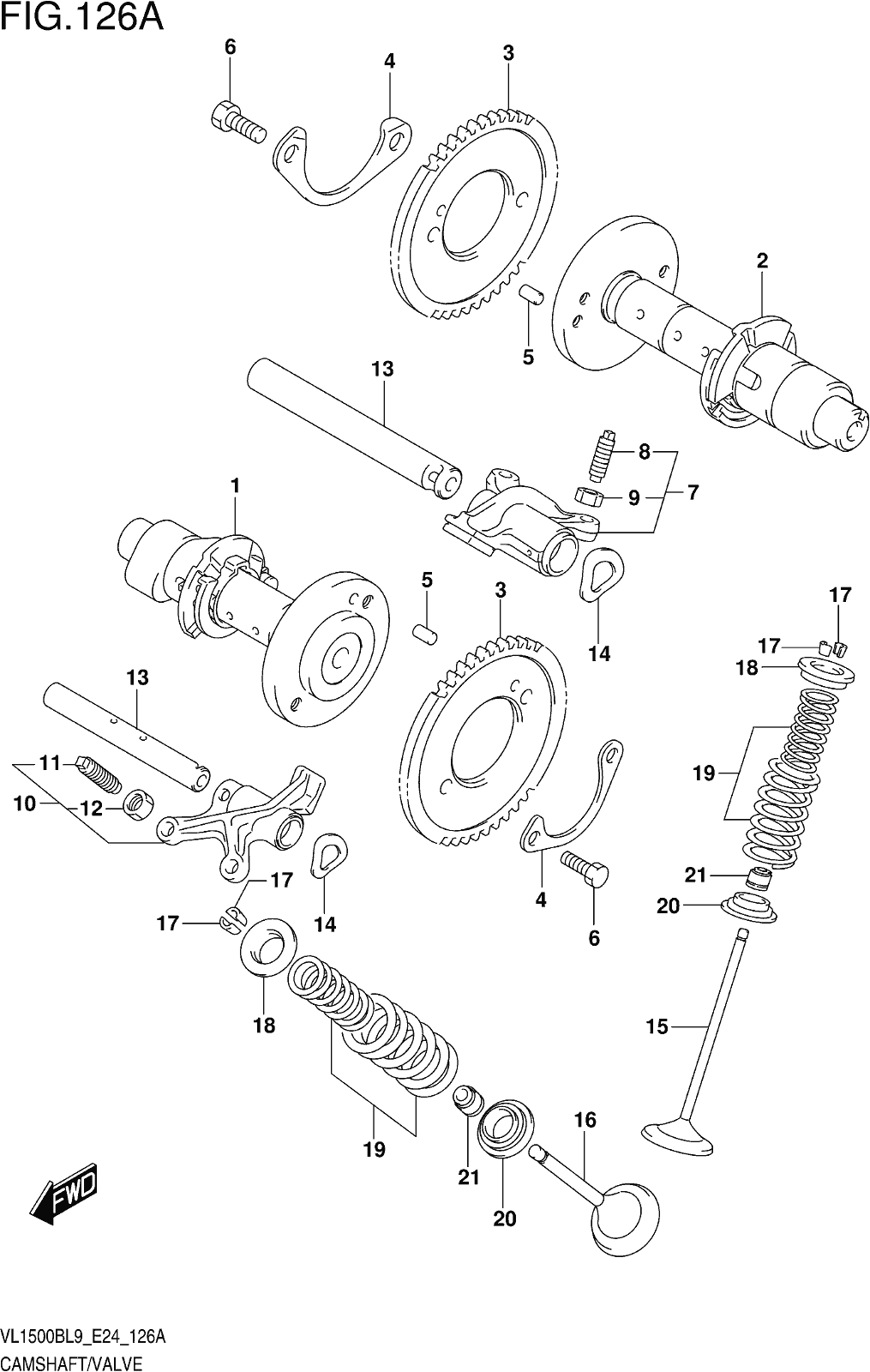 Alle Teile für das Fig. 126a Camshaft/valve des Suzuki VL 1500B 2019