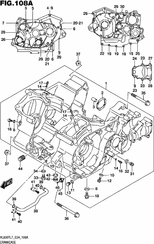 Alle Teile für das Kurbelgehäuse des Suzuki VL 800T 2017