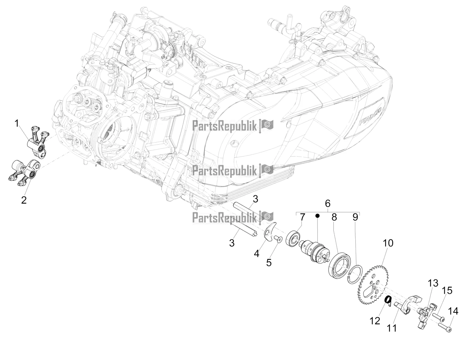 Alle Teile für das Trageinheit Für Kipphebel des Vespa GTS 125 ABS 2019