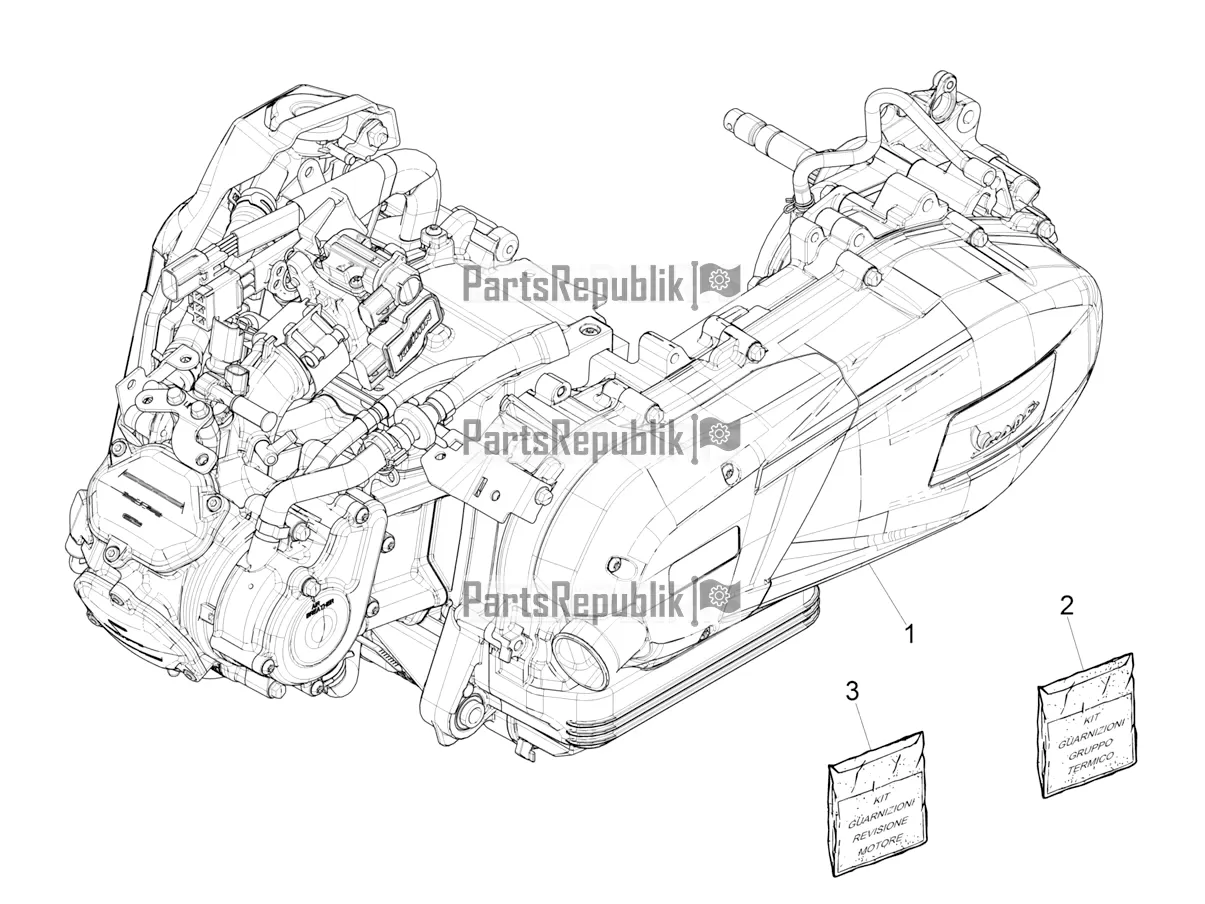 Alle Teile für das Motormontage des Vespa GTS 125 ABS 2021