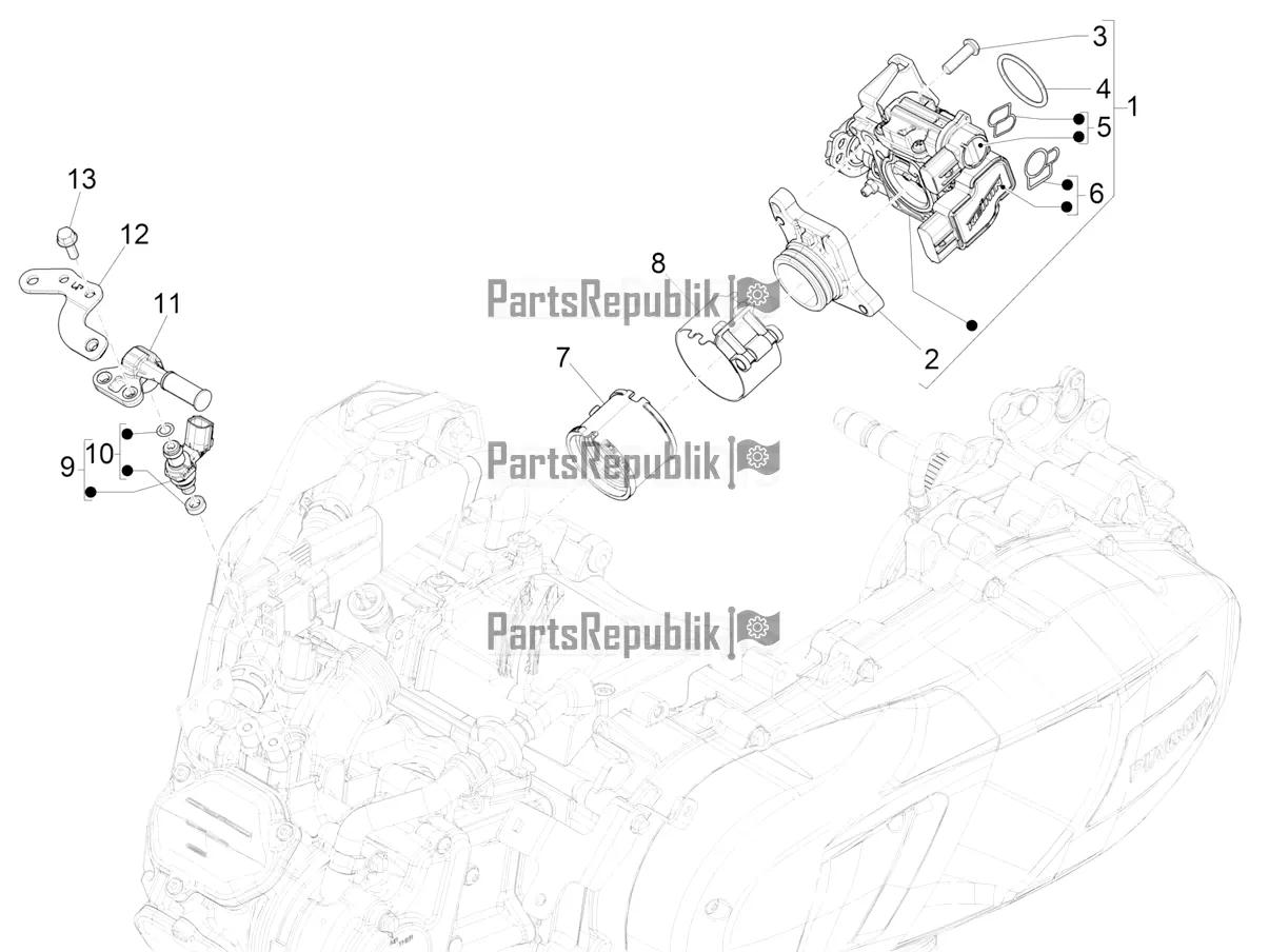 Alle Teile für das Throttle Body - Injector - Induction Joint des Vespa GTS 125 ABS 2022