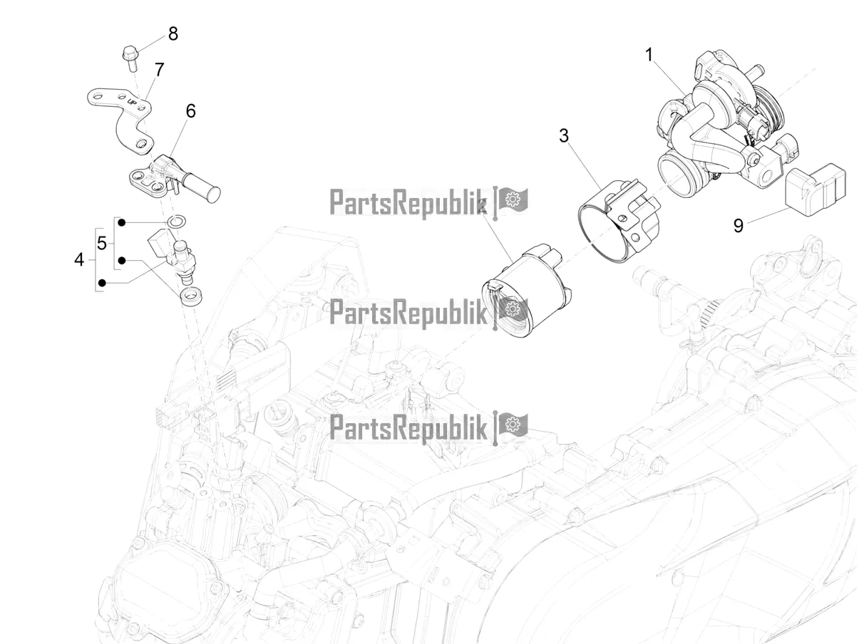 Alle Teile für das Throttle Body - Injector - Induction Joint des Vespa GTS 125 Super ABS 2018