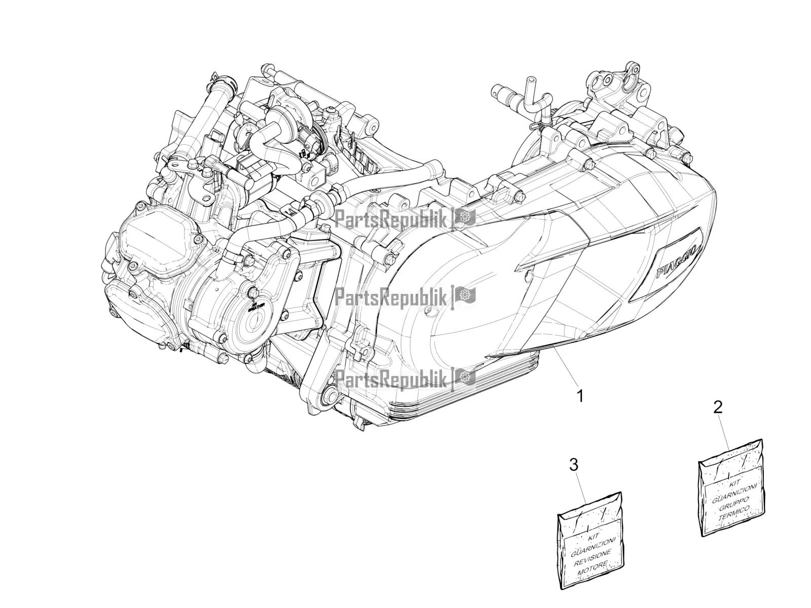 Alle Teile für das Motormontage des Vespa GTS 125 Super ABS 2019